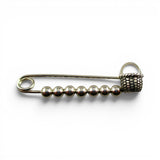 Sterling Silver Woven Basket Charm Holder Safey Pin Holder Beads Vintage BCS New