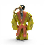 Sterling Silver Enamel Her Robe Charm for Bracelet Yellow PInk Gift for Wife