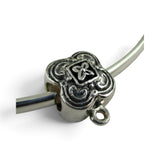 Brocosi.com antiqued sterling silver four leaf clover hanger bead charm for European style bracelets