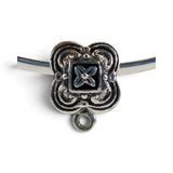 Brocosi.com antiqued sterling silver four leaf clover hanger charm bead for European style bracelets