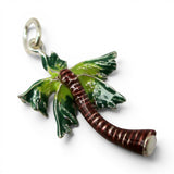Sterling Silver Enamel Palm Tree Charm for Bracelet Tropical Vacation Gift New