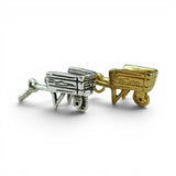 Sterling Silver or Gold Vermeil Wheelbarrow Charm for Bracelet 3D Gardener Gift