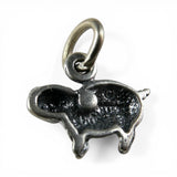 TINY Sterling Silver Smiling Pig Charm Miniature Small Finding Jewelry Making