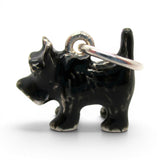 Sterling Silver Enamel Black Scottie Dog Charm for Bracelet Toto Oz Vintage New