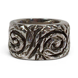 Sterling Silver Engraved Band Charm Adapter Bead Hanger Converter Vintage