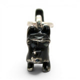 Sterling Silver Enamel Black Scottie Dog Charm for Bracelet Toto Oz Vintage New