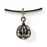 Sterling Silver Small Jack O' Lantern Charm for Bracelet Pumpkin Halloween Gift