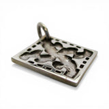 Sterling Silver Drunkards Path Quilt Pattern Charm for Bracelet Vintage BCS New