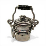 Sterling Silver Coal Miner's Lunch Bucket Charm for Bracelet Mining Gift Pail