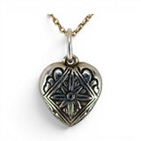 Sterling Silver Gold Puffy Heart Charm for Bracelet STAR Repousse Starburst 4