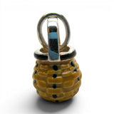 Sterling Silver Hand Enamel Acorn Basket Charm for Bracelet Brown County