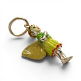 Sterling Silver Enamel Girl Fairy Charm for Bracelet Gardening Gift Vintage New