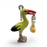 Sterling Silver Stork & Baby Charm for Bracelet New Mom Gift Grandma New Old