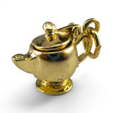 Sterling Silver Short & Stout Teapot Charm Movable Gold Vermeil Vintage Tea Gift