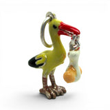 Sterling Silver Stork & Baby Charm for Bracelet New Mom Gift Grandma New Old
