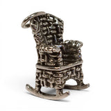 Sterling Silver Wicker Rocking Chair Charm for Bracelet Summer Vacation Gift