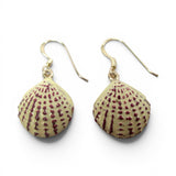 Sterling Silver Enamel Scallop Shell Earrings Drop Dangle Beach Vacation Jewelry