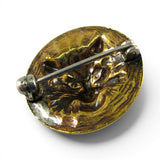 Facing Cat Brass Pin