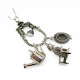 Sterling Silver Beach Sea Charms Holder Necklace Watering Can Chair Summer Hat