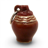 Sterling Silver Enamel Redware Jug Pottery Charm for Bracelet Vintage Mini