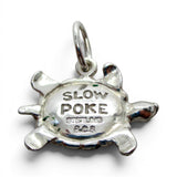 Sterling Silver Green Enamel Turtle Charm for Bracelet Slow Poke Tortoise Gift