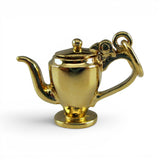 Sterling Silver Gold Vermeil Restaurant Coffee Pot Charm for Bracelet Wife Gift