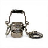 Sterling Silver Coal Miner's Lunch Bucket Charm for Bracelet Mining Gift Pail