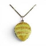Sterling Silver Enamel Shell Locket Pendant for Necklace Beach Vacation Jewelry