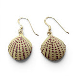Sterling Silver Enamel Scallop Shell Earrings Drop Dangle Beach Vacation Jewelry