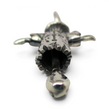 Brocosi.com sterling silver scarecrow charm featuring moveable arms and detailed hand-enameled textures.