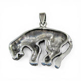 Sterling Silver Leopard Pendant for Necklace Cheetah Panther Large Cat Vintage
