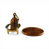 Sterling Silver Gold Vermeil Adirondack Chair Charm for Bracelet Vacation Gift