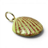 Sterling Silver Enamel Scallop Shell Charm for Bracelet Beach Vacation Jewelry