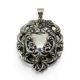 Sterlng Silver Large Lacy Heart Pendant Brown County Silver Vintage Floral