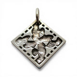 Sterling Silver Drunkards Path Quilt Pattern Charm for Bracelet Vintage BCS New