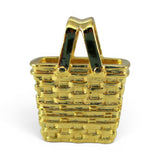 Gold Vermeil on Sterling Silver Tote Bag Shopping Basket Charm for Bracelet BCB