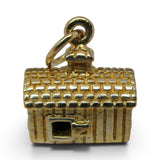 Sterling Silver Gold Vermeil Barn Charm for Bracelet Farming Farmer Wife Gift 3D