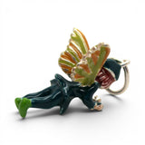 Sterling SIlver Enamel Blue Fairy Charm for Bracelet Gardener Gift Mini Wings
