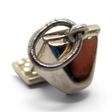 Brocosi.com antiqued sterling silver desktop computer charm with CRT monitor and keyboard detail for charm bracelet