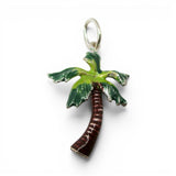 Sterling Silver Enamel Palm Tree Charm for Bracelet Tropical Vacation Gift New