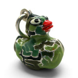 Sterling Silver Enamel Camo Rubber Ducky Charm for Bracelet Hunter Hunting Gift