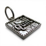 Sterling Silver I Love to Quilt Charm for Bracelet Quilter Quilting Gift BCS New