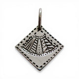 Sterling Silver Fan Quilt Block Pattern Charm for Bracelet Quilting Quilter Gift