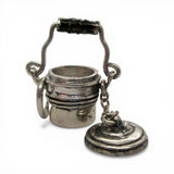 Sterling Silver Coal Miner's Lunch Bucket Charm for Bracelet Mining Gift Pail