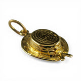 Sterling Silver Gold Vermeil Garden Hat Charm for Bracelet Gardening Gift Summer