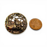 Cats & Cattails Brass Pin