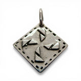 Sterling Silver See Saw Quilt Pattern Charm for Bracelet Quilting Jewelry Gift