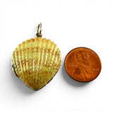 Sterling Silver Enamel Shell Locket Pendant for Necklace Beach Vacation Jewelry