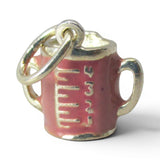 Sterling Silver Pink Sippy Cup Charm for Bracelet Baby Girl Gender Reveal New