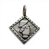 Sterling Silver Overall Bill Quilt Pattern Charm for Bracelet Quilting Gift New